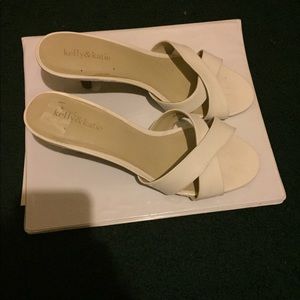 white open toed heels